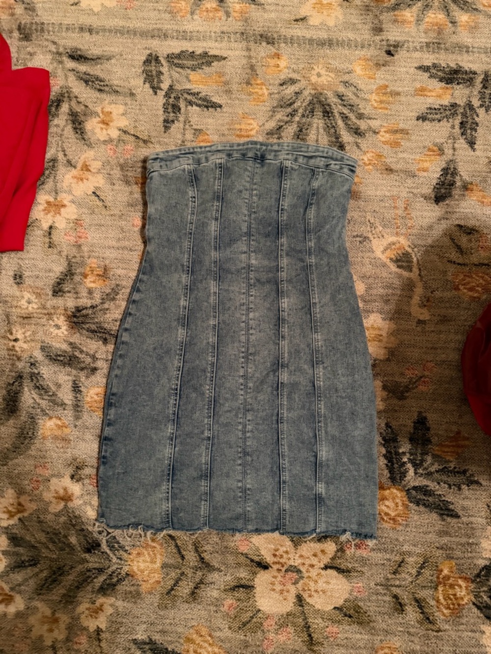 Princess Polly Blue Denim Strapless Mini Dress